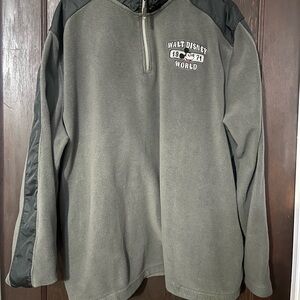 Disney Parks 1971 Mickey Mouse Gray Fleece Pullover Quarter Zip Jacket